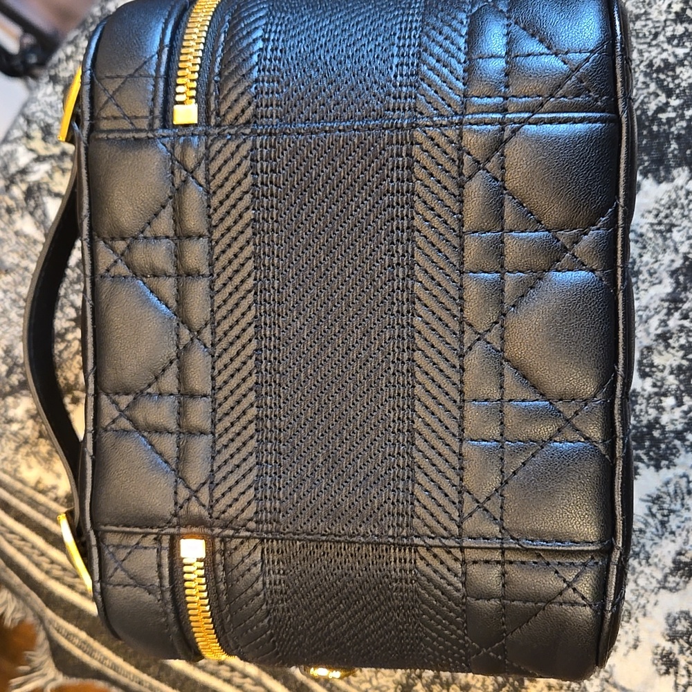 Christian Dior Vanity Bag Shoulder Leather Canvas Black Crossbody/Top Handle - Picture 10 of 16